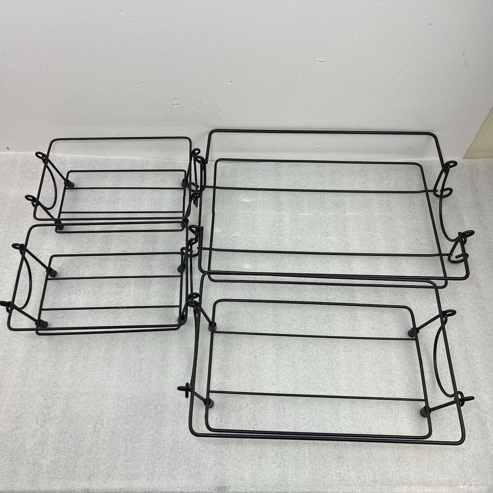 Lot Of 4 Temptations METAL WIRE RACK Rectangle Baking Dish Replacement Rack
